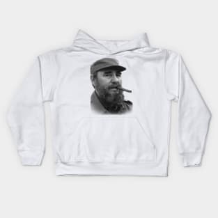 Fidel Castro with a Cigar Kids Hoodie